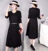 Spring and Autumn's new fashionable and trendy waist-cinching autumn dress Specification image